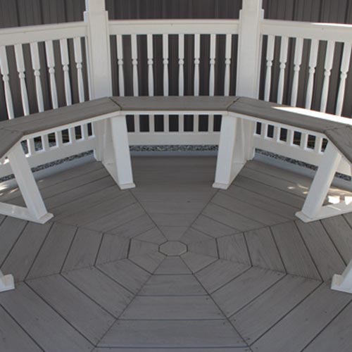 Vinyl gazebos with benches