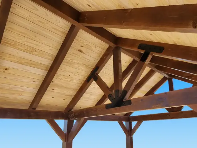 Timber Pavilion roof with tongue and groove ceiling
